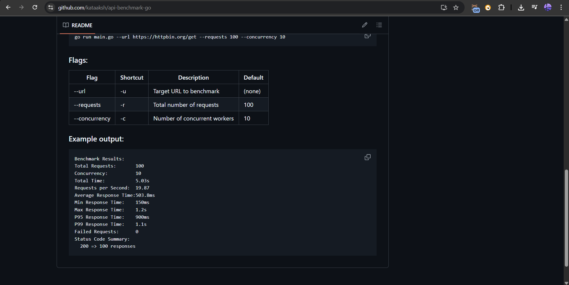 API Benchmark Tool
